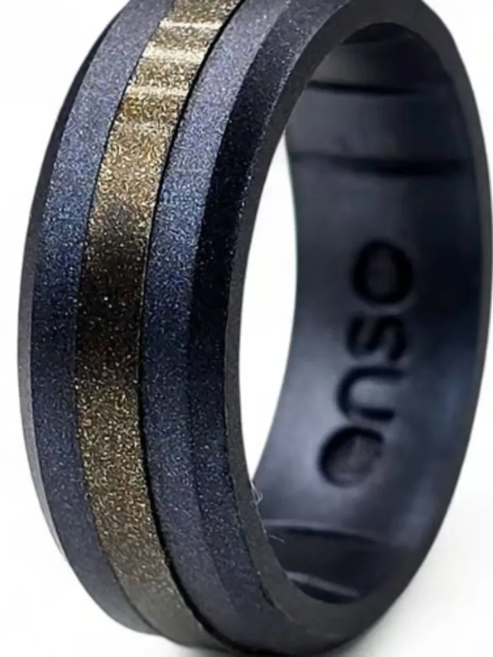 Enso Rings Axis Silicone Ring - Black Pearl/Meteorite Element - Size 11